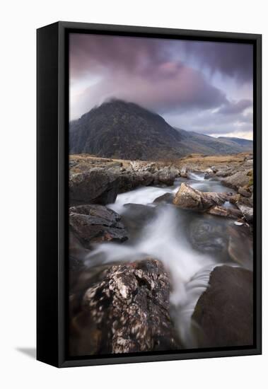 Rocky River in Cwm Idwal Leading to Pen Yr Ole Wen Mountain at Sunset-Adam Burton-Framed Premier Image Canvas