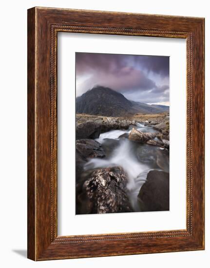 Rocky River in Cwm Idwal Leading to Pen Yr Ole Wen Mountain at Sunset-Adam Burton-Framed Photographic Print