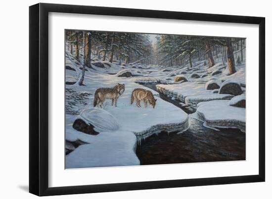 Rocky River Wolves-Bruce Dumas-Framed Giclee Print