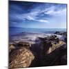 Rocky Shore and Tranquil Sea, Portoscuso, Sardinia, Italy-null-Mounted Photographic Print