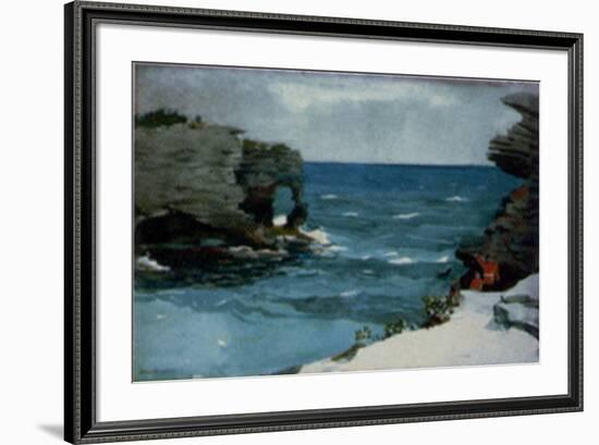 Rocky Shore Bermuda-Winslow Homer-Framed Art Print