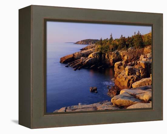 Rocky Shoreline, Acadia National Park, Maine, New England, USA-Roy Rainford-Framed Premier Image Canvas