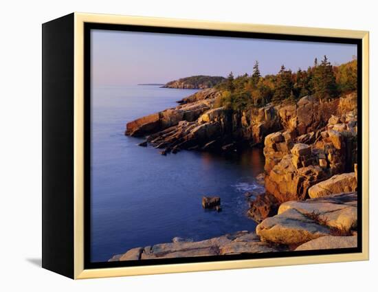 Rocky Shoreline, Acadia National Park, Maine, New England, USA-Roy Rainford-Framed Premier Image Canvas