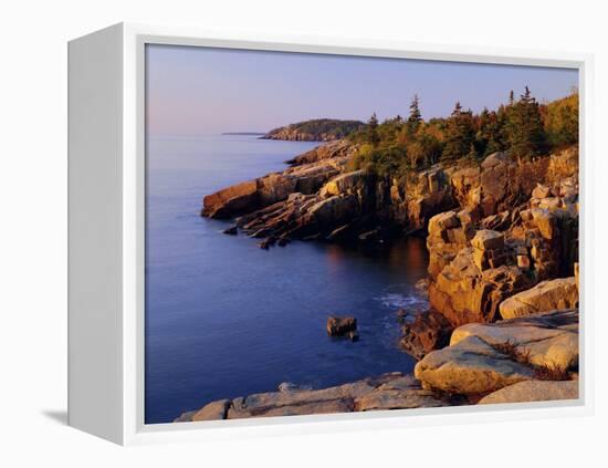 Rocky Shoreline, Acadia National Park, Maine, New England, USA-Roy Rainford-Framed Premier Image Canvas