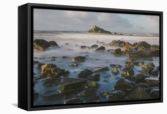 Rocky Shoreline and St. Michaels Mount, Early Morning, Cornwall, England, United Kingdom, Europe-Mark Doherty-Framed Premier Image Canvas