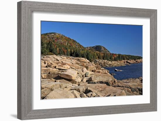 Rocky Shoreline of Acadia , Maine-George Oze-Framed Photographic Print