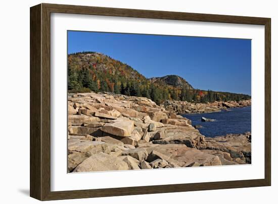 Rocky Shoreline of Acadia , Maine-George Oze-Framed Photographic Print