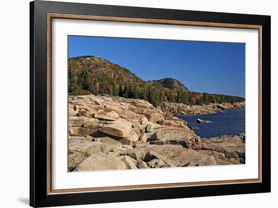 Rocky Shoreline of Acadia , Maine-George Oze-Framed Photographic Print