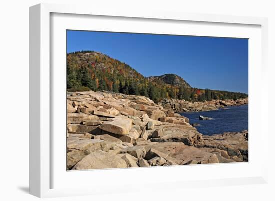 Rocky Shoreline of Acadia , Maine-George Oze-Framed Photographic Print