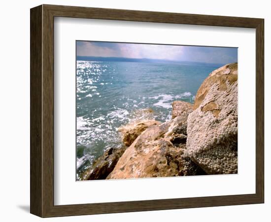 Rocky Shoreline with Salt Crystals, Dead Sea, Jordan-Cindy Miller Hopkins-Framed Photographic Print