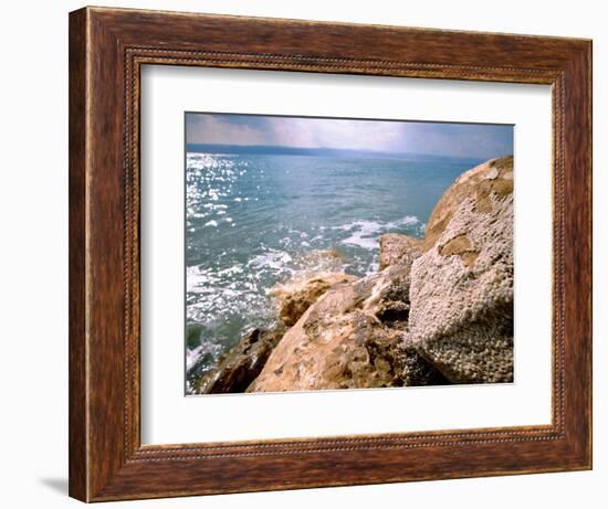 Rocky Shoreline with Salt Crystals, Dead Sea, Jordan-Cindy Miller Hopkins-Framed Photographic Print