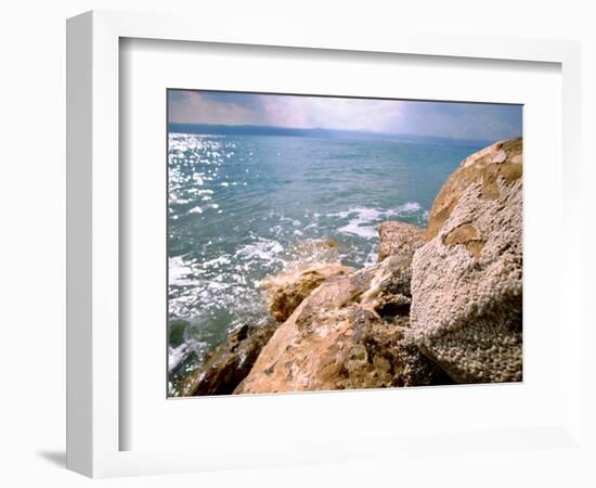 Rocky Shoreline with Salt Crystals, Dead Sea, Jordan-Cindy Miller Hopkins-Framed Photographic Print