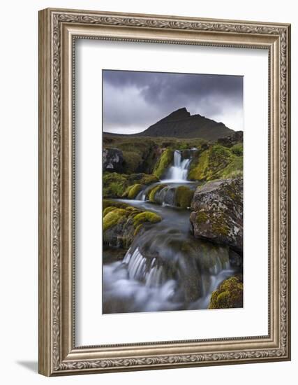 Rocky Stream with Waterfalls Below Slaettaratindur Mountain, Eysturoy, Faroe Islands-Adam Burton-Framed Photographic Print