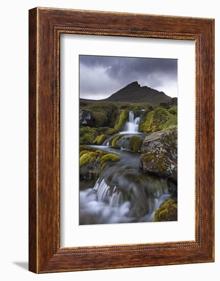 Rocky Stream with Waterfalls Below Slaettaratindur Mountain, Eysturoy, Faroe Islands-Adam Burton-Framed Photographic Print