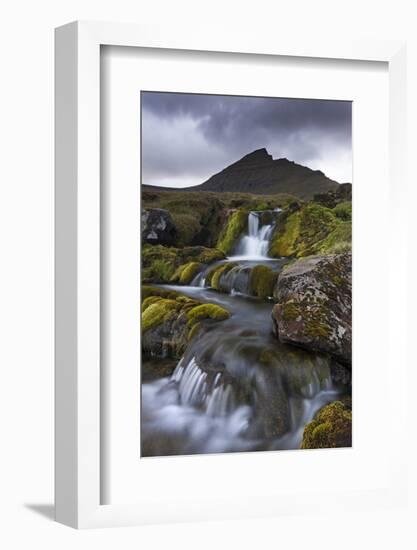 Rocky Stream with Waterfalls Below Slaettaratindur Mountain, Eysturoy, Faroe Islands-Adam Burton-Framed Photographic Print
