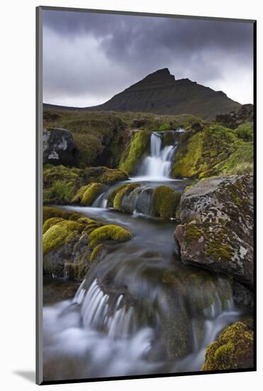 Rocky Stream with Waterfalls Below Slaettaratindur Mountain, Eysturoy, Faroe Islands-Adam Burton-Mounted Photographic Print