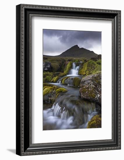 Rocky Stream with Waterfalls Below Slaettaratindur Mountain, Eysturoy, Faroe Islands-Adam Burton-Framed Photographic Print
