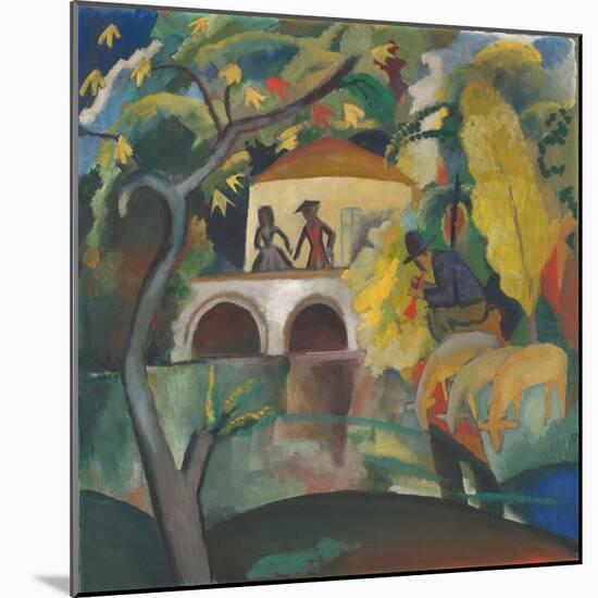 Rococo, 1912 (Oil on Canvas)-August Macke-Mounted Giclee Print