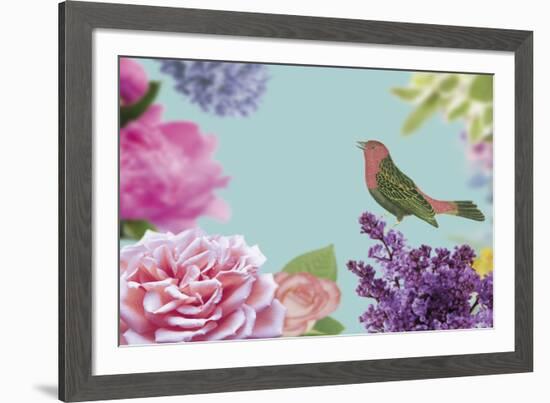 Rococo Birds II-Maria Mendez-Framed Giclee Print