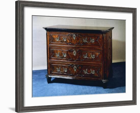 Rococo Style Walnut and Walnut Root Lombard Chest of Drawers, Italy-null-Framed Giclee Print