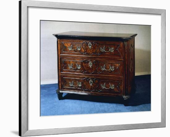 Rococo Style Walnut and Walnut Root Lombard Chest of Drawers, Italy-null-Framed Giclee Print