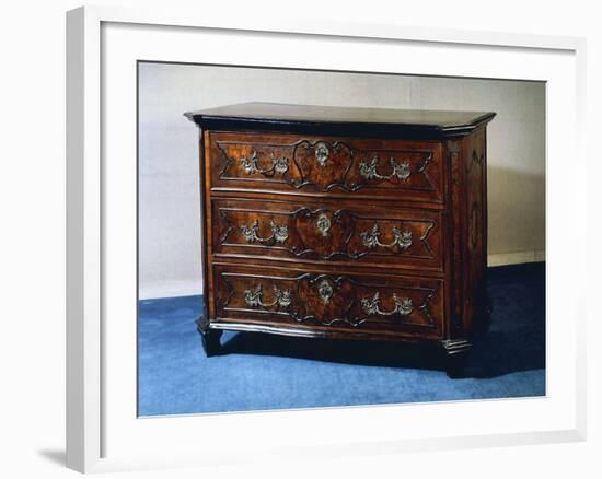 Rococo Style Walnut and Walnut Root Lombard Chest of Drawers, Italy-null-Framed Giclee Print