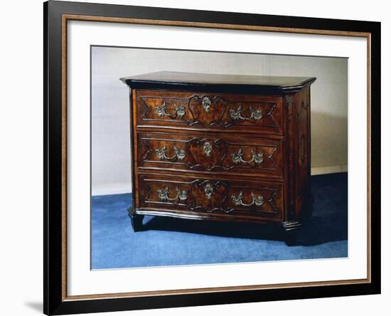 Rococo Style Walnut and Walnut Root Lombard Chest of Drawers, Italy-null-Framed Giclee Print