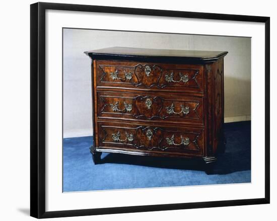 Rococo Style Walnut and Walnut Root Lombard Chest of Drawers, Italy-null-Framed Giclee Print