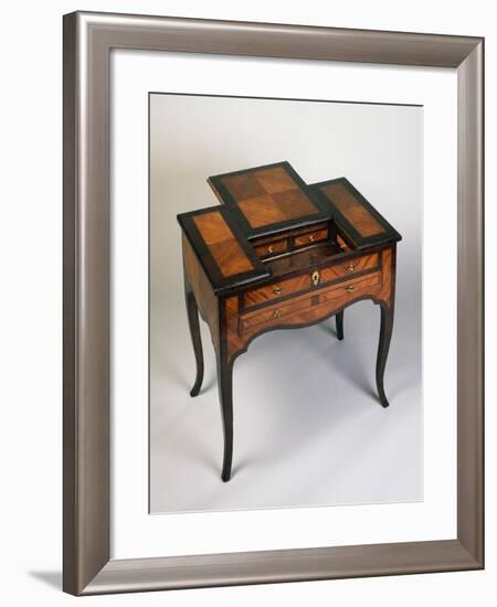 Rococo Style Writing Desk with Rosewood and Rose Veneer Finish, Venice, 1770, Italy-null-Framed Giclee Print