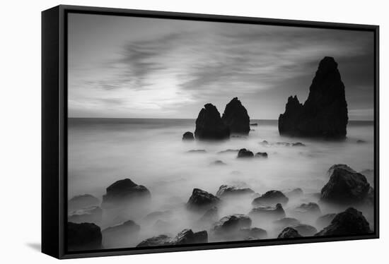 Rodeo Beach II, Black and White-Moises Levy-Framed Stretched Canvas