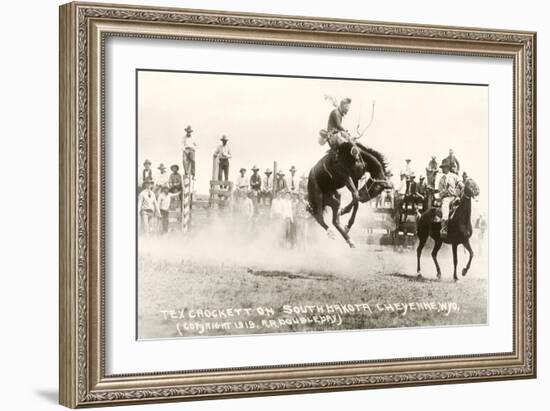 Rodeo Bronco Buster, Cheyenne, Wyoming-null-Framed Art Print