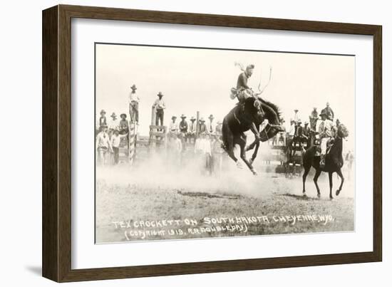 Rodeo Bronco Buster, Cheyenne, Wyoming-null-Framed Art Print