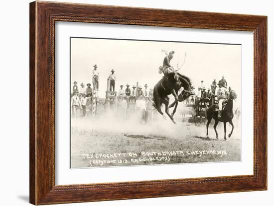 Rodeo Bronco Buster, Cheyenne, Wyoming-null-Framed Art Print