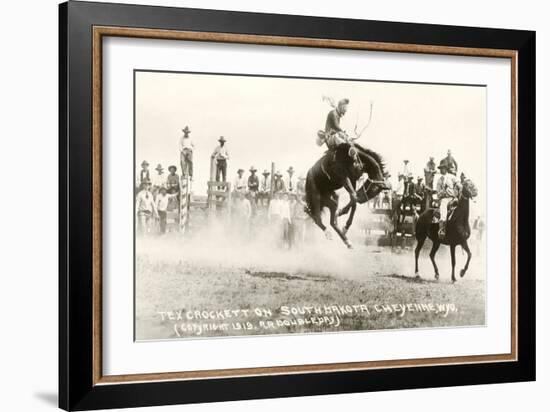 Rodeo Bronco Buster, Cheyenne, Wyoming-null-Framed Art Print