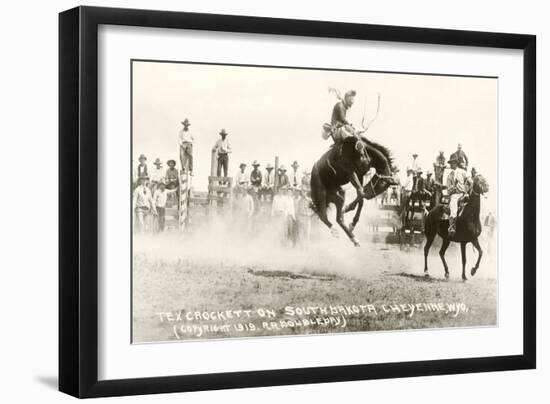 Rodeo Bronco Buster, Cheyenne, Wyoming-null-Framed Art Print