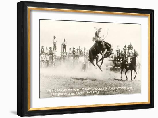 Rodeo Bronco Buster, Cheyenne, Wyoming-null-Framed Art Print