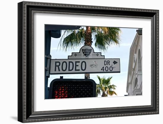 Rodeo Drive Sign Beverly Hills-null-Framed Art Print