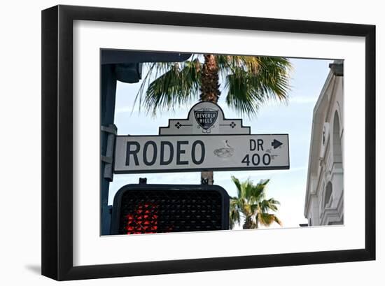 Rodeo Drive Sign Beverly Hills-null-Framed Art Print