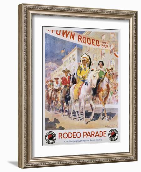 Rodeo Parade Northern Pacific Railroad Poster-Edward Brener-Framed Giclee Print