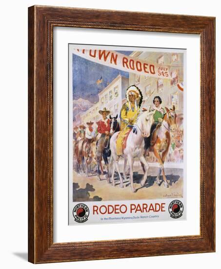 Rodeo Parade Northern Pacific Railroad Poster-Edward Brener-Framed Giclee Print