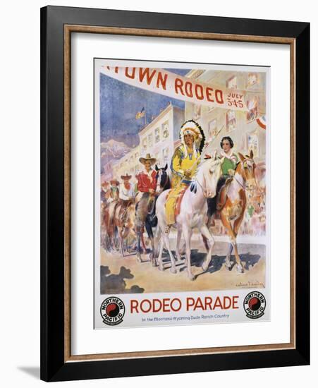 Rodeo Parade Northern Pacific Railroad Poster-Edward Brener-Framed Giclee Print