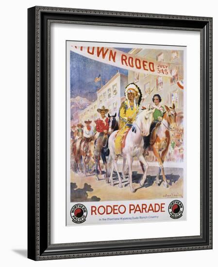 Rodeo Parade Northern Pacific Railroad Poster-Edward Brener-Framed Giclee Print