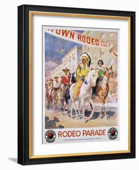 Rodeo Parade Northern Pacific Railroad Poster-Edward Brener-Framed Giclee Print