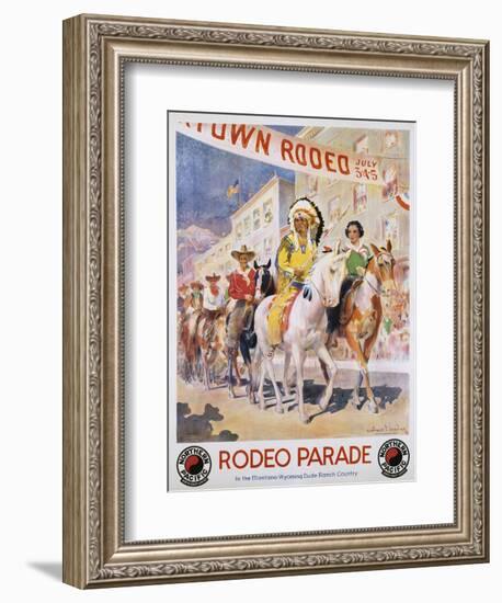 Rodeo Parade Northern Pacific Railroad Poster-Edward Brener-Framed Giclee Print