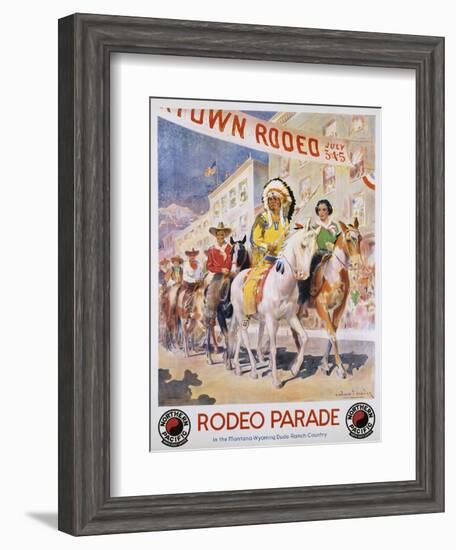 Rodeo Parade Northern Pacific Railroad Poster-Edward Brener-Framed Giclee Print