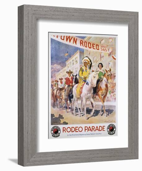 Rodeo Parade Northern Pacific Railroad Poster-Edward Brener-Framed Giclee Print