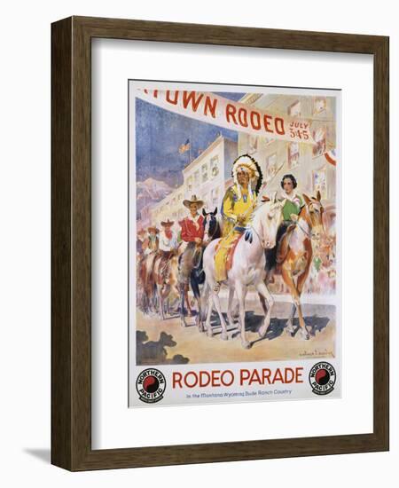 Rodeo Parade Northern Pacific Railroad Poster-Edward Brener-Framed Giclee Print