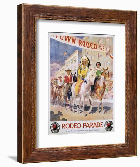 Rodeo Parade Northern Pacific Railroad Poster-Edward Brener-Framed Giclee Print