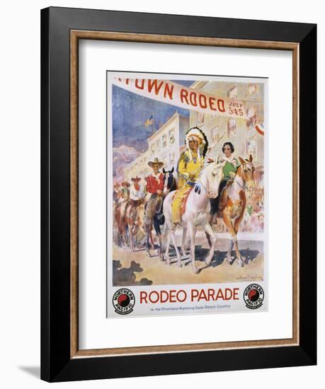 Rodeo Parade Northern Pacific Railroad Poster-Edward Brener-Framed Giclee Print