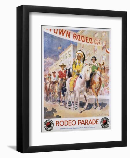 Rodeo Parade Northern Pacific Railroad Poster-Edward Brener-Framed Giclee Print